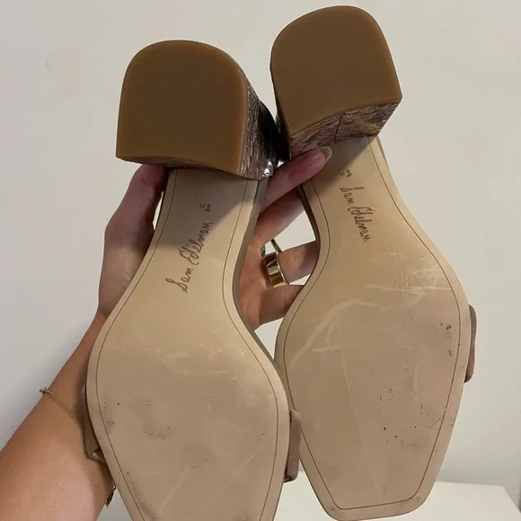 SAM EDELMAN ANIMAL PRINT BLOCK HEEL SANDAL - 8.5 - Picture 3 of 4